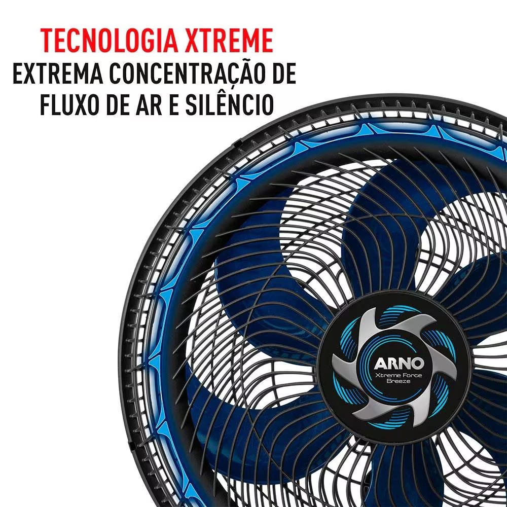 Ventilador de Mesa Arno Xtreme Force VB40 40cm com 3 Velocidades e 6 Pás – Preto 220V.