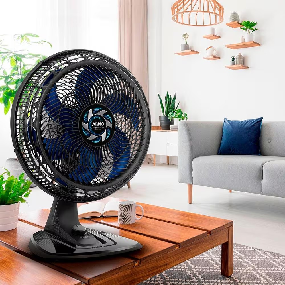 Ventilador de Mesa Arno Xtreme Force VB40 40cm com 3 Velocidades e 6 Pás – Preto 220V.