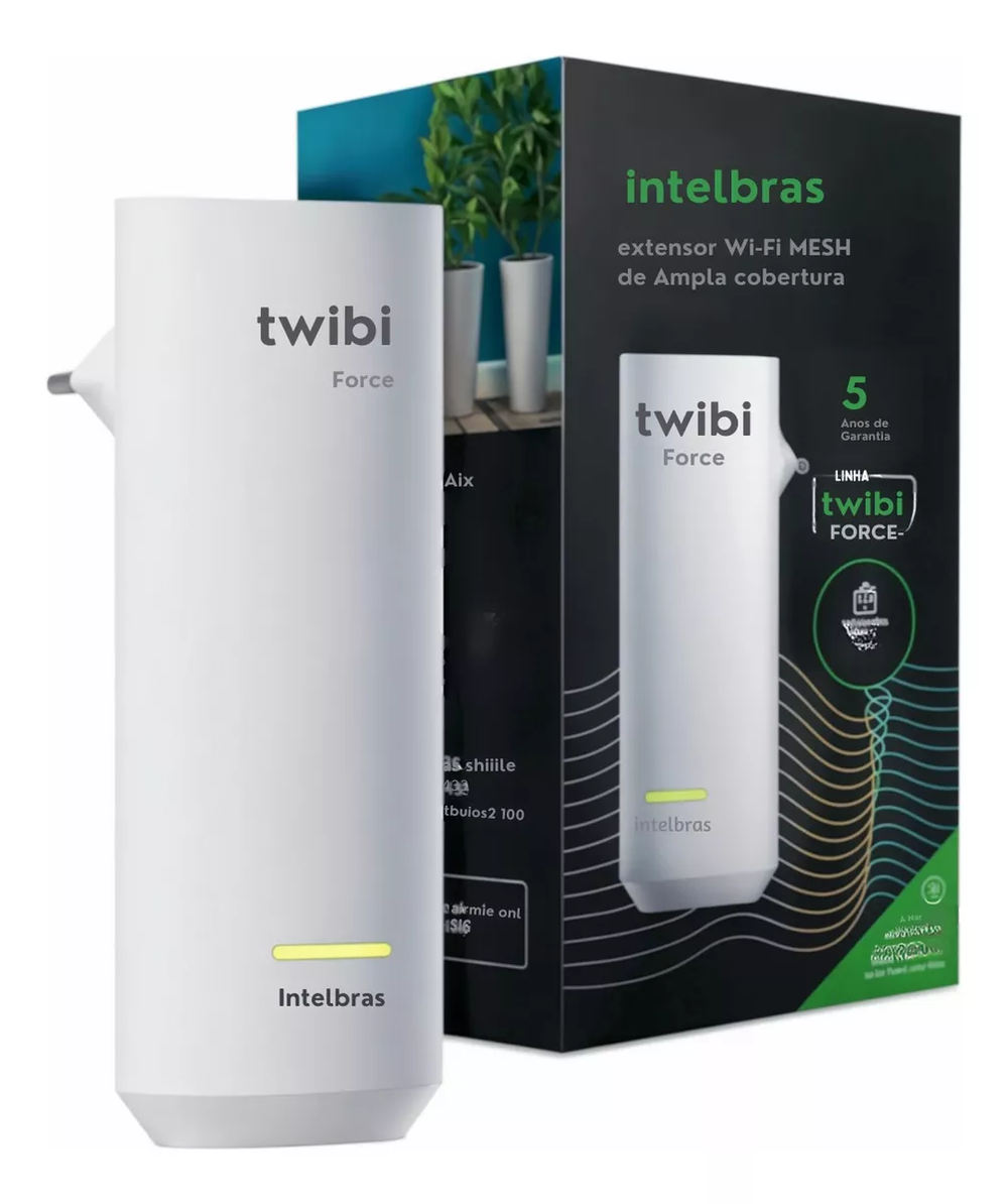 Extensor Mesh Wi-fi Dual Band Twibi Force Plug Branco Intelbras