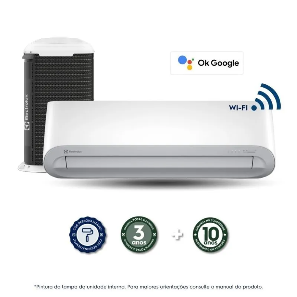 Ar-Condicionado Electrolux Split 12.000 BTUs Color Adapt Quente/Frio com Wi-fi (YI12R/YE12R) 220V