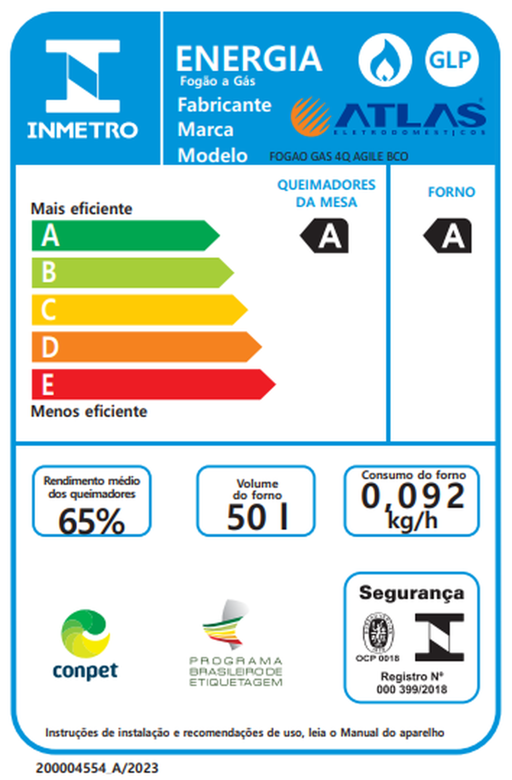 Fogão 4 Bocas Branco com Mesa Inox Atlas Agile Up Bivolt