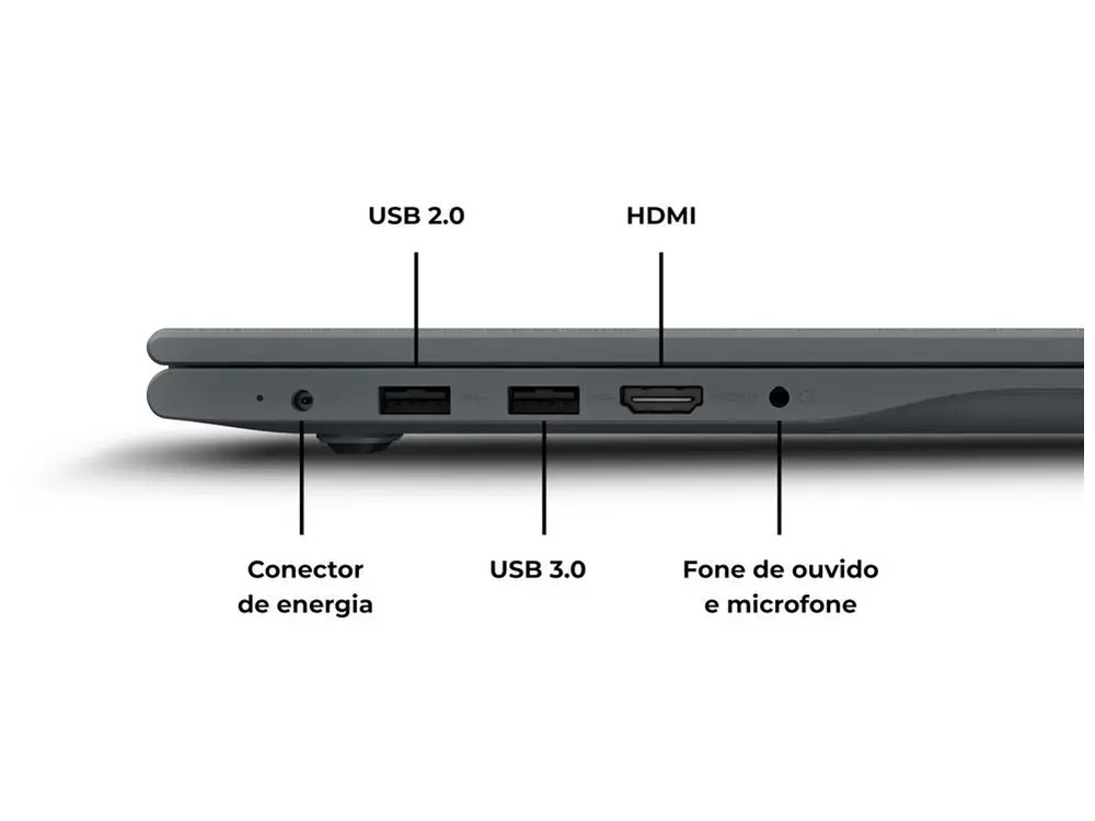 Notebook Positivo Vision C14 Intel Celeron 4GB - 128GB eMMC 14” HD Windows 11 Microsoft 365