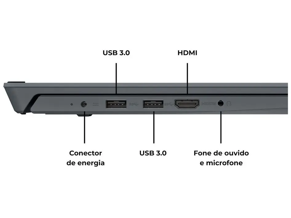 Notebook Positivo Vision C15 Intel Celeron 4GB 1 - 128GB 15,6” HD Windows 11 Microsoft 365 C4128A-1