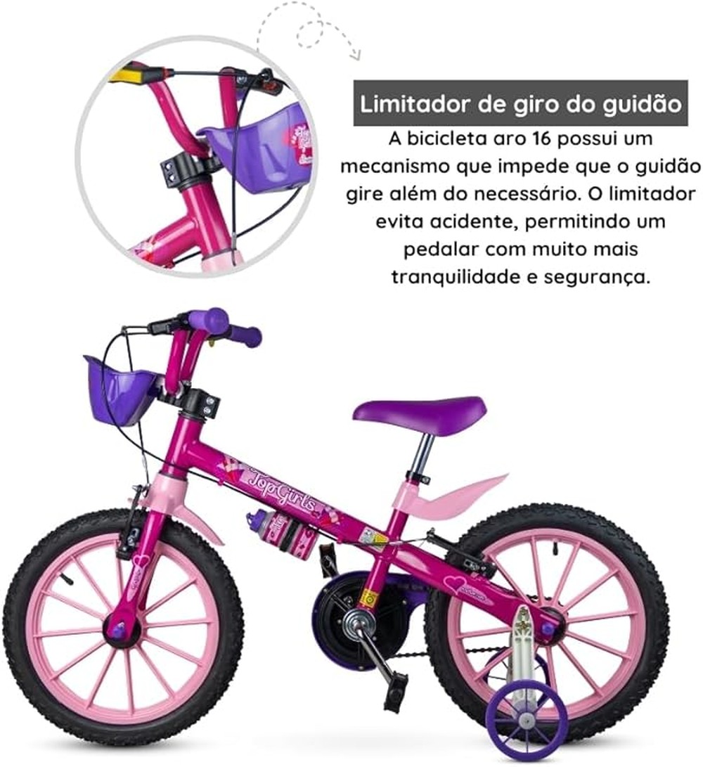 BICICLETA ARO 16 TOP GIRLS 05 NATHOR