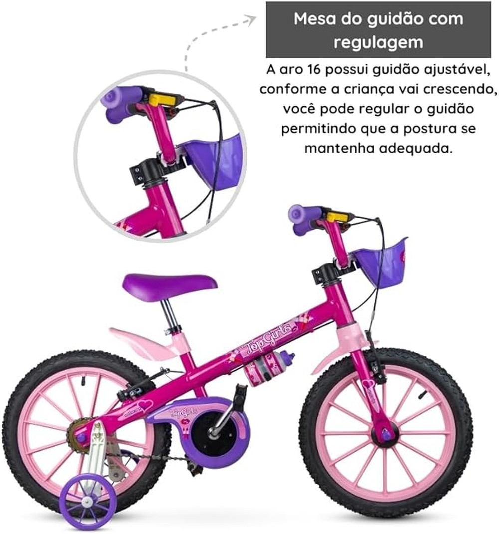 BICICLETA ARO 16 TOP GIRLS 05 NATHOR