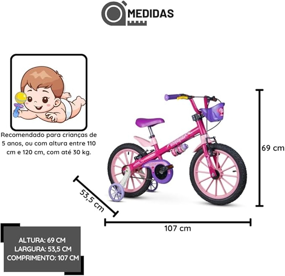 BICICLETA ARO 16 TOP GIRLS 05 NATHOR