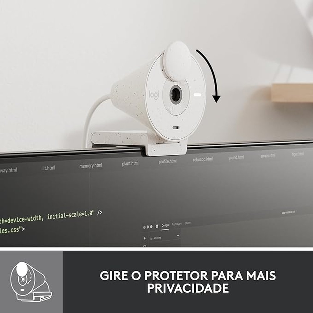 Webcam Full Hd Brio 300 Branco Logitech Off White