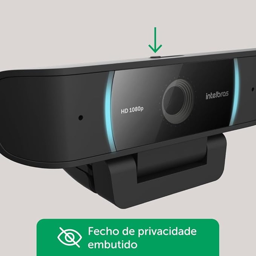 Webcam Para Videoconferência USB Cam 1080p Preto Intelbras