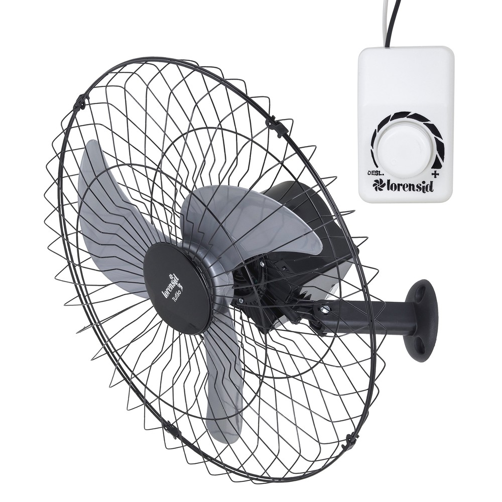 Ventilador de Parede Loren Sid 60cm Tufão Bivolt Preto