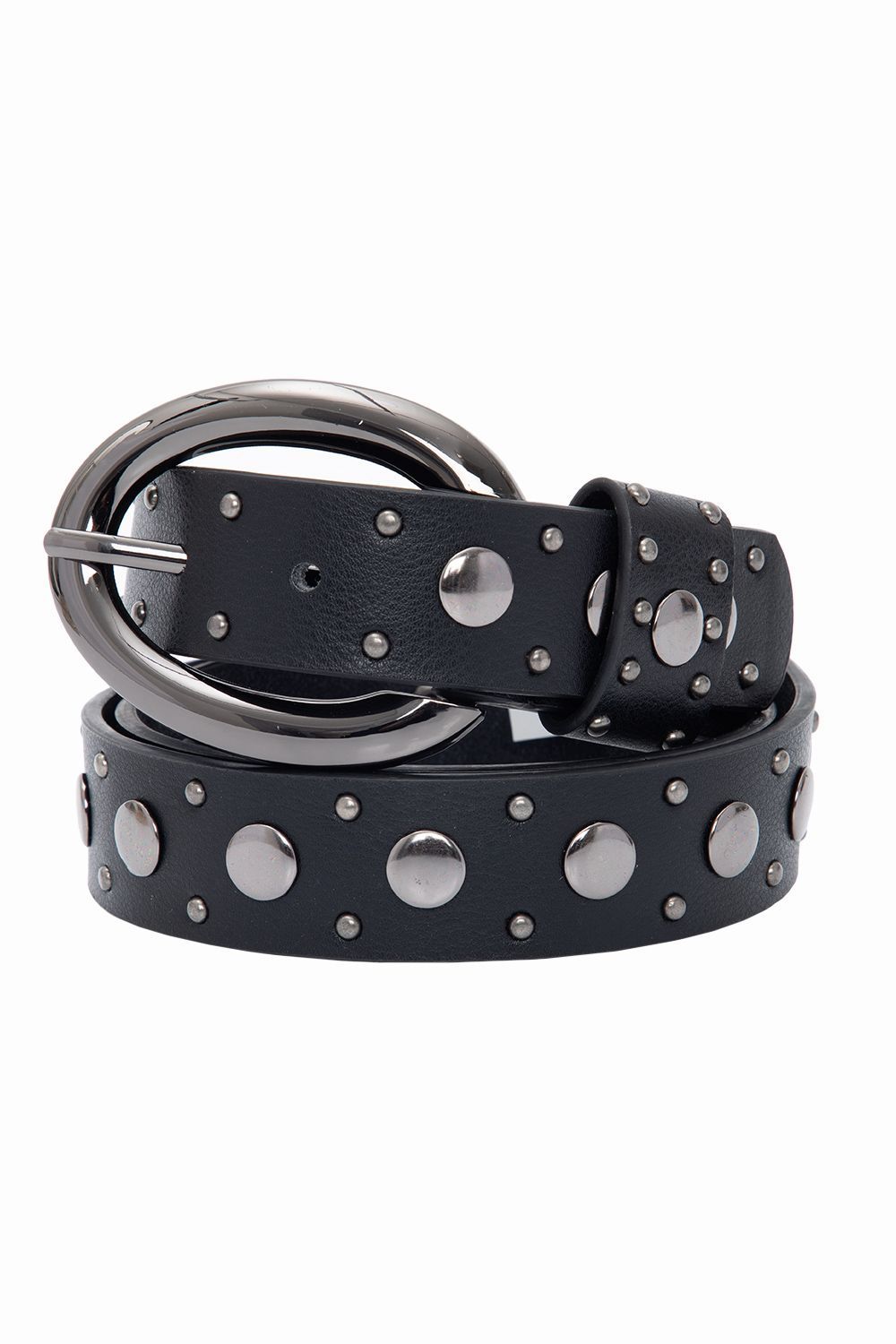 Cinto Com Tachas e Fivela Oval