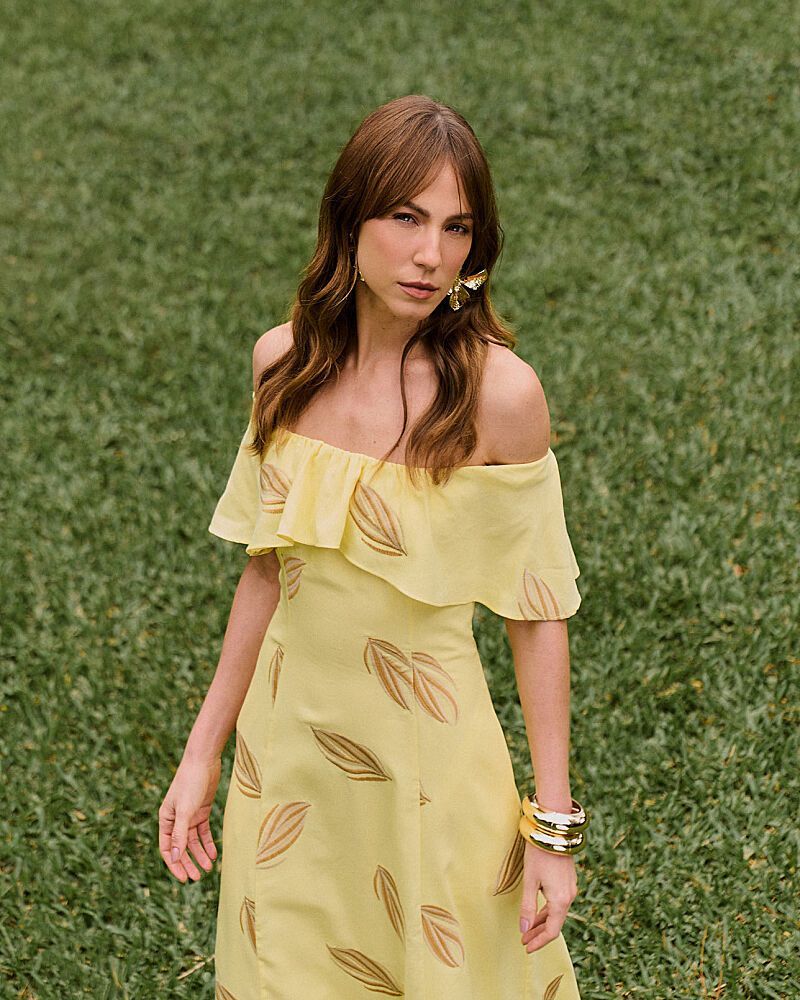 Vestido Bordado Ombro a Ombro 