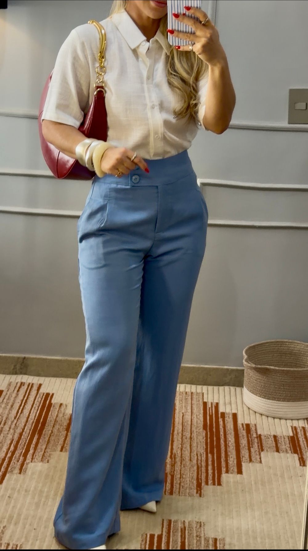 Calça  Alfaiataria em Liocel Blue