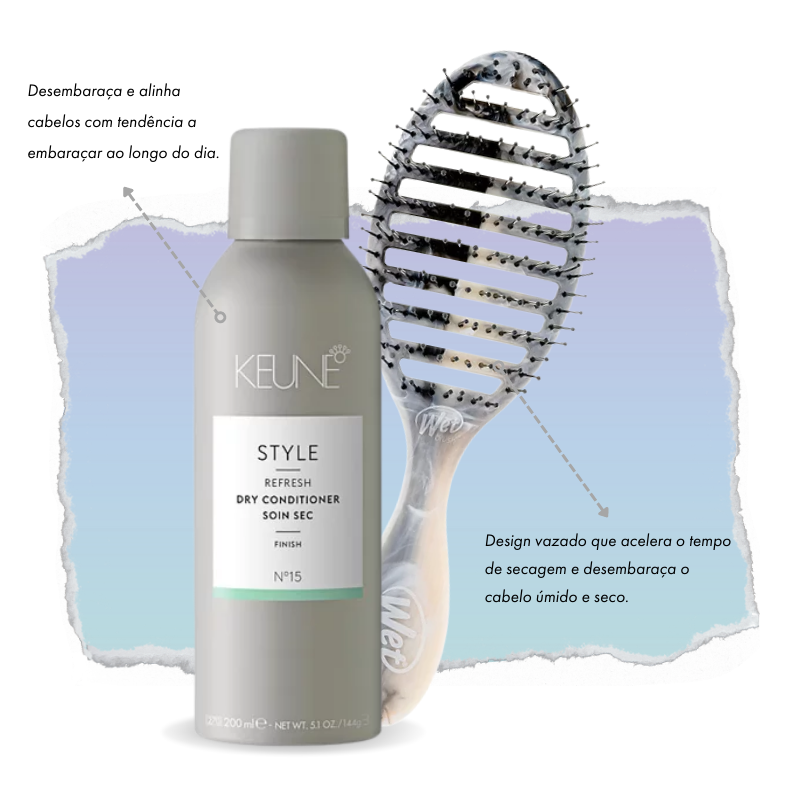 Style Dry Conditioner + Wetbrush Flex Dry Quartzo - Keune