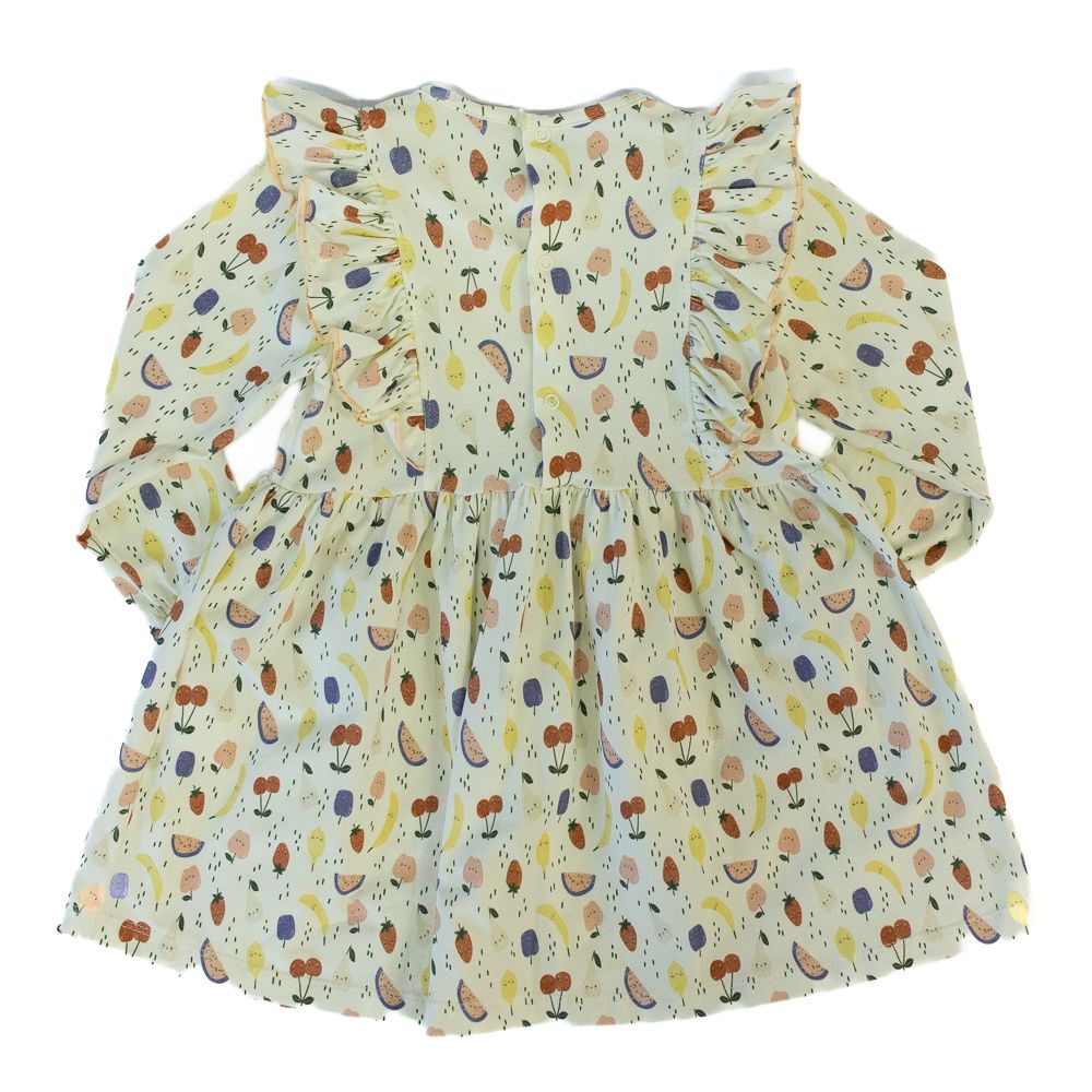 VESTIDO INFANTIL MANGA LONGA FRUTINHAS