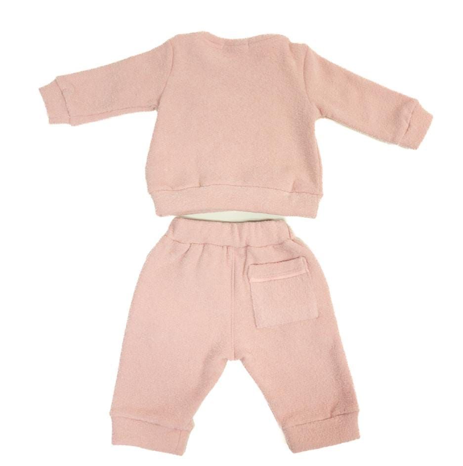 CONJUNTO BEBÊ MENINA DE FRIO COM BORDADO DE MAÇÃ