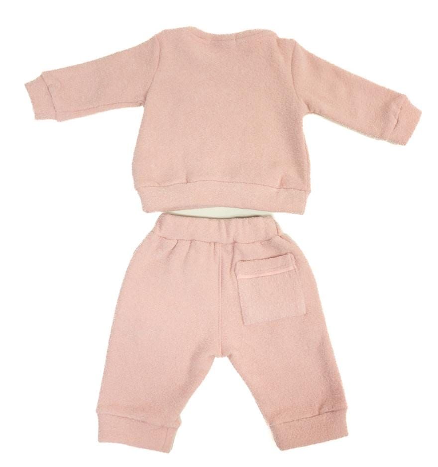 CONJUNTO  INFANTIL  MENINA  DE FRIO COM BORDADO DE MAÇÃ 