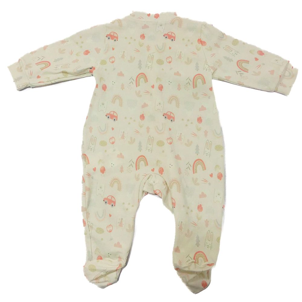 Macacão Bebê Menina Estampa Bichinhos Raposa em Cotton 