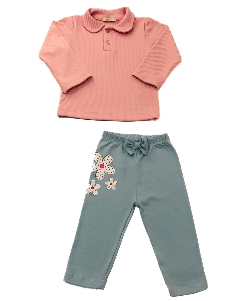 Conjunto Infantil Menina com Blusa e Calça Estampada Flores