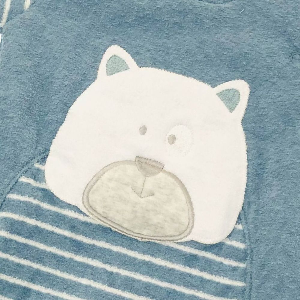 MACACÃO QUENTINHO BEBÊ MENINO BORDADO URSO
