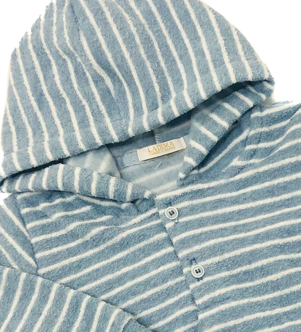 CONJUNTO INFANTIL MENINO BLUSA LISTRADA COM CAPUZ E CALÇA