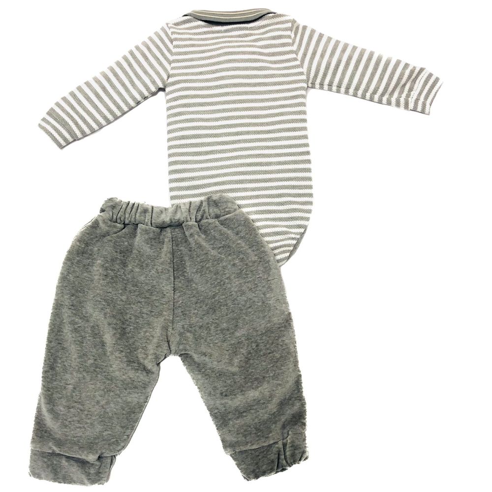 CONJUNTO BEBÊ MENINO BODY GOLA POLO E CALÇA BORDAda Ursinhos