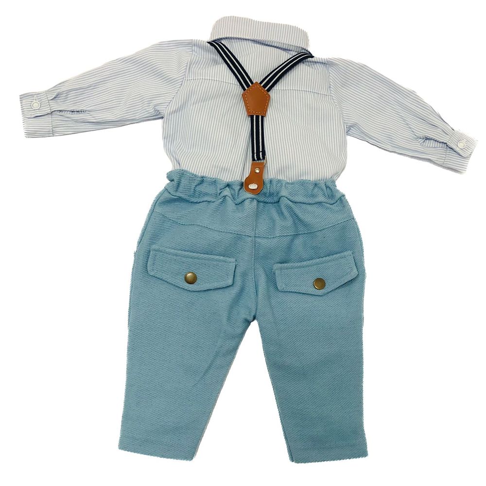 Conjunto Formal Bebês Camisa Social e Calça com Suspensório
