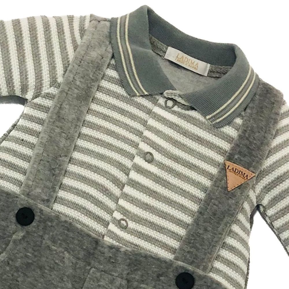 MACACÃO GOLINHA POLO EM PLUSH BEBÊ MENINO 