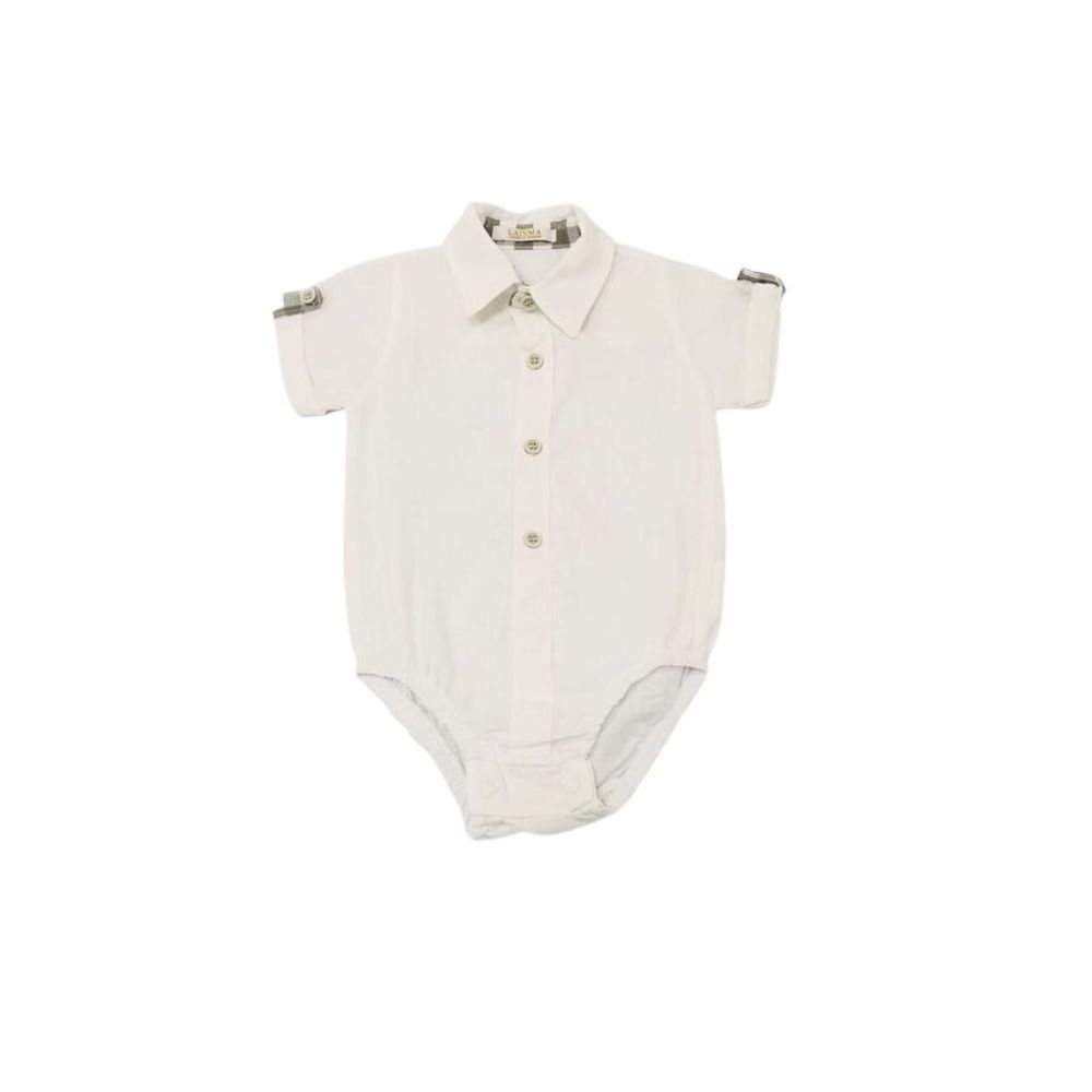 CONJUNTO BEBÊ COM BODY CAMISA E BERMUDA XADREZ