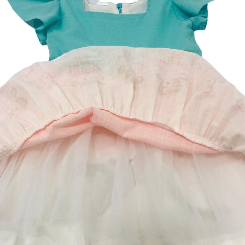 VESTIDO COLORIDO INFANTIL ESTAMPA URSINHA BAILARINA