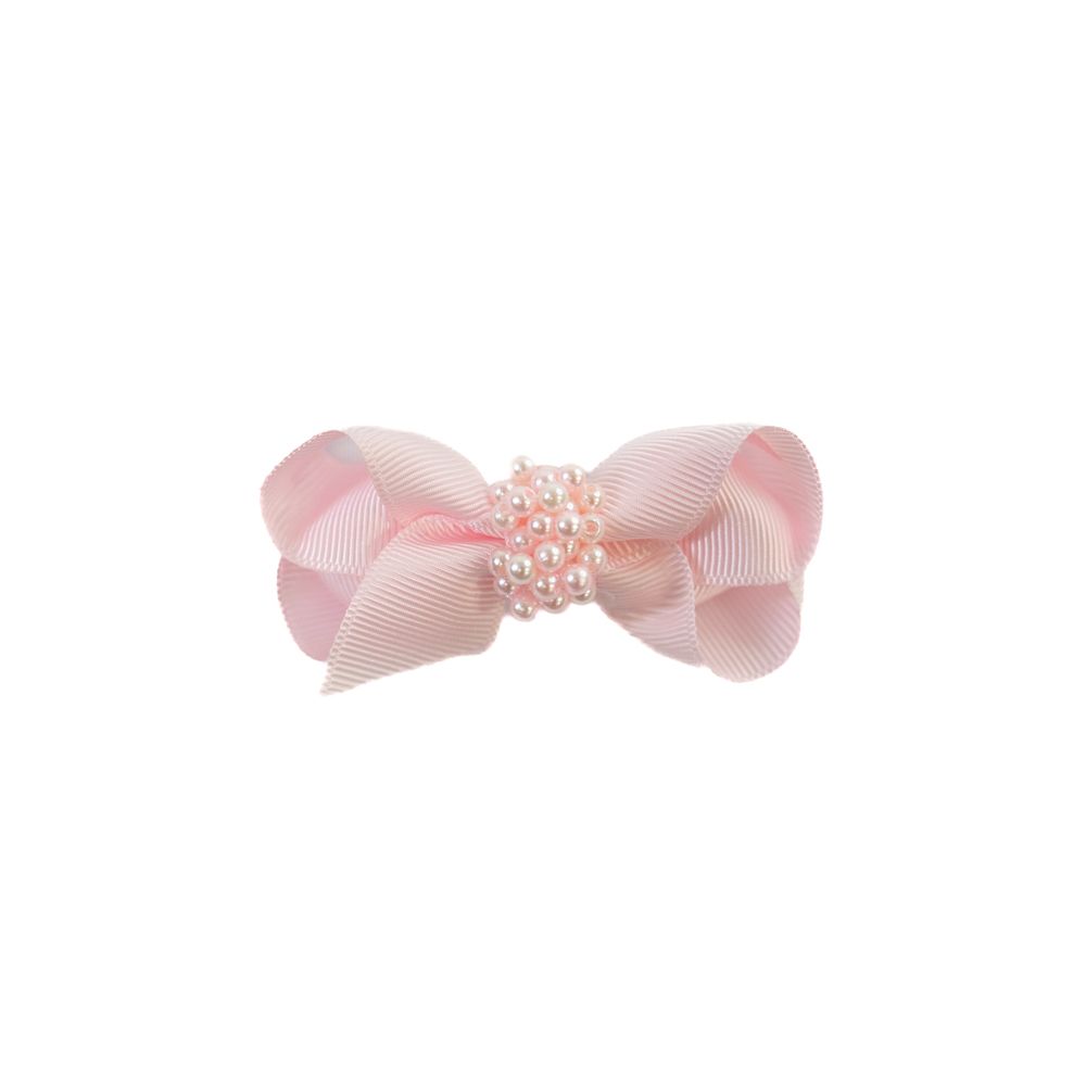 Presilha de Cabelo Bebê de Laço com Pérolas 