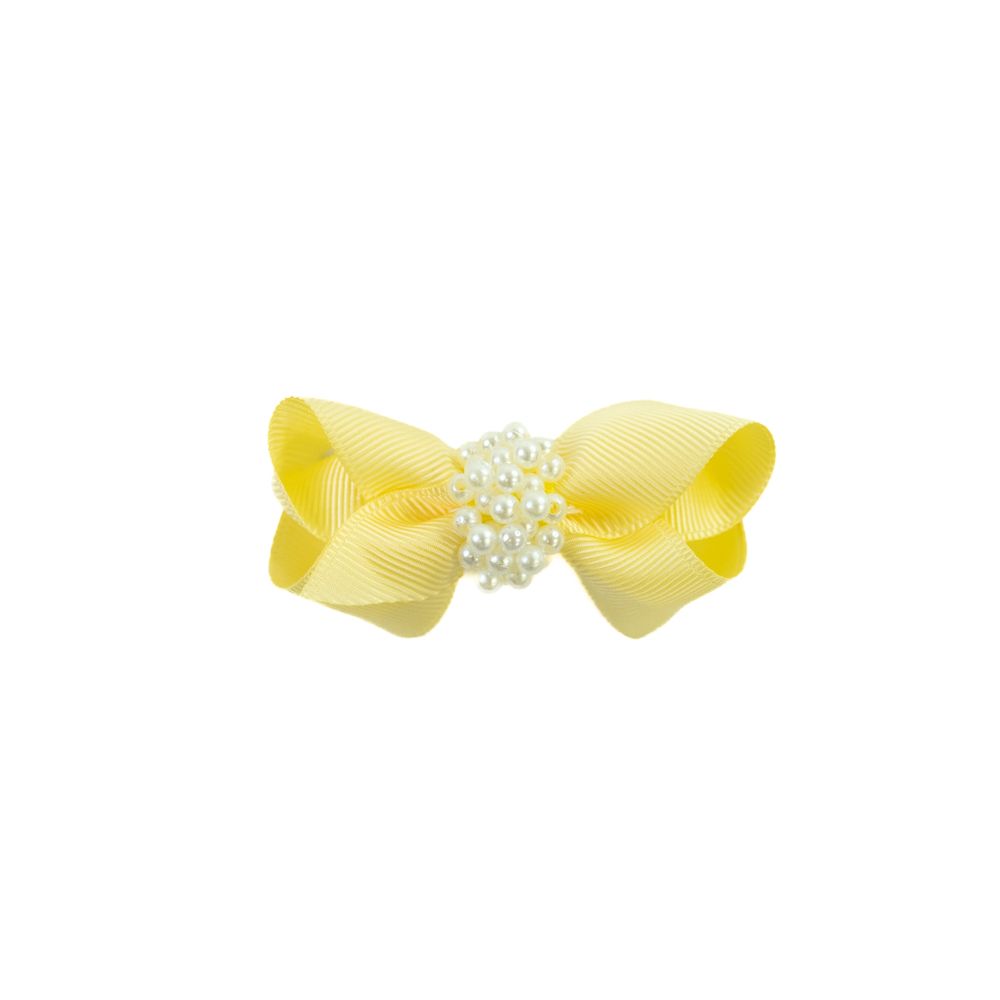 Presilha de Cabelo Bebê de Laço com Pérolas 