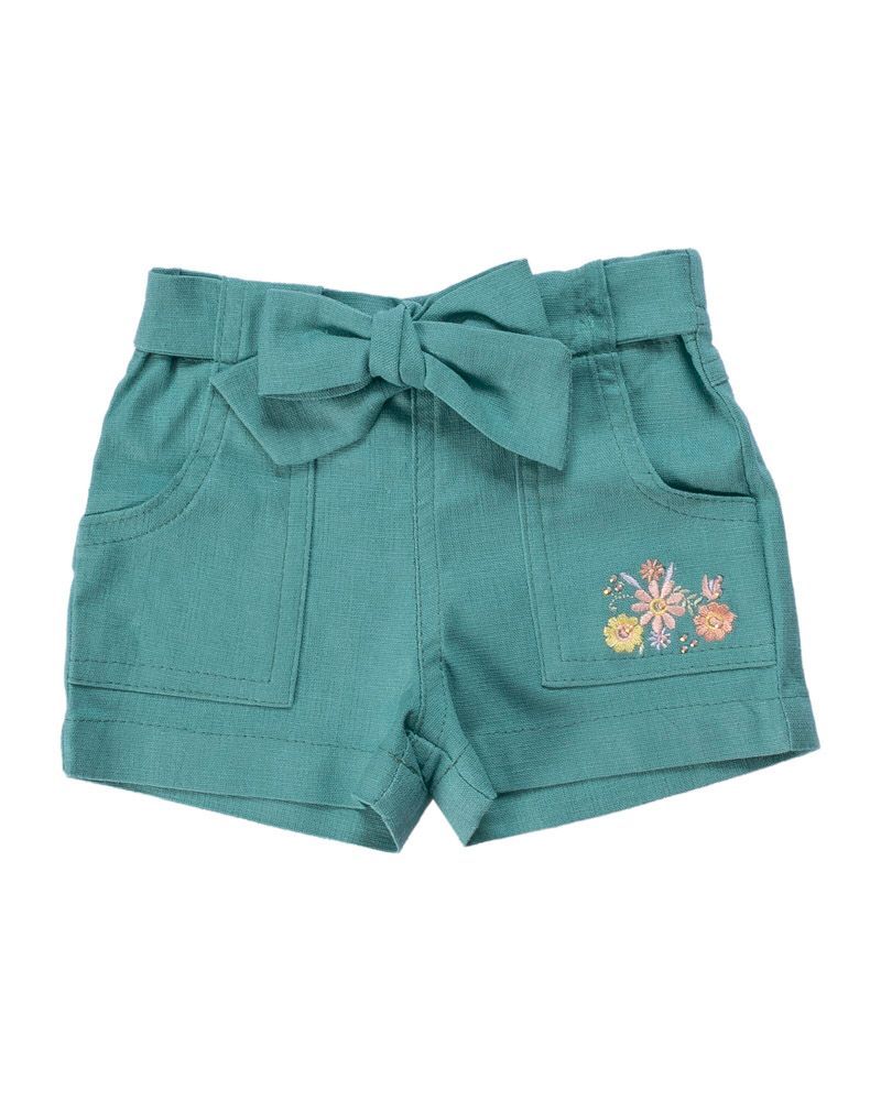 Conjunto Infantil Shorts E Bata Jardim