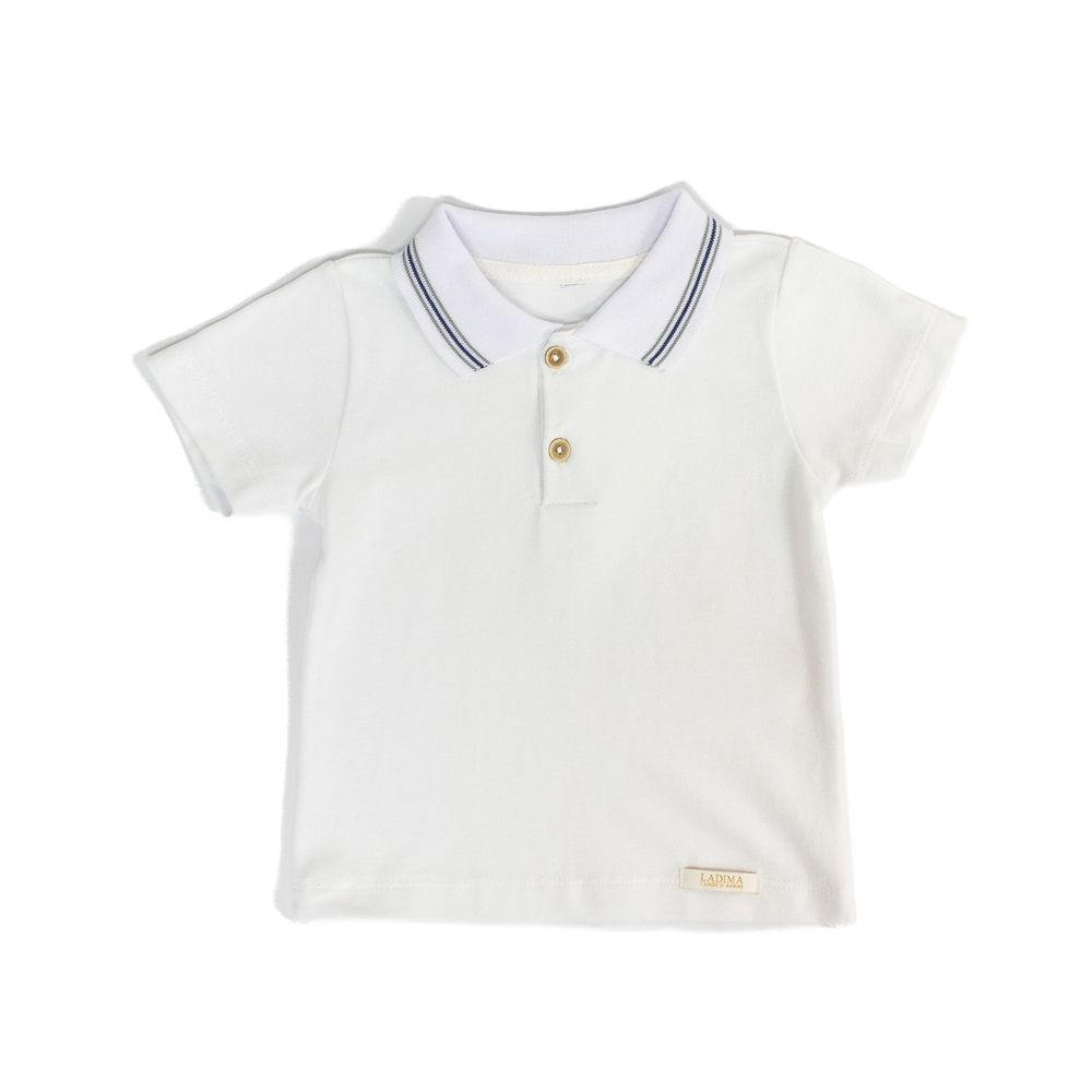 CONJUNTO CAMISA POLO BRANCA E BERMUDA CINZA