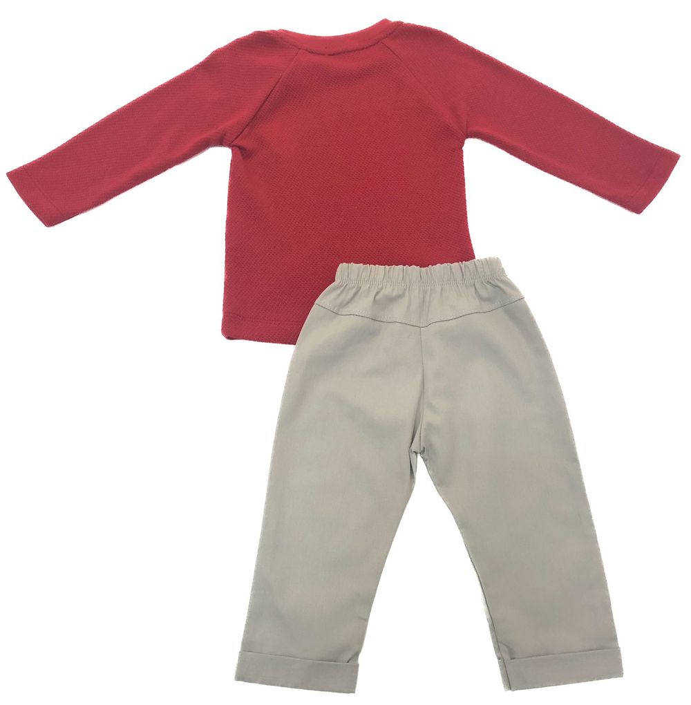 CONJUNTO INFANTIL MENINO COM BLUSA CARRINHOS E CALÇA CINZA
