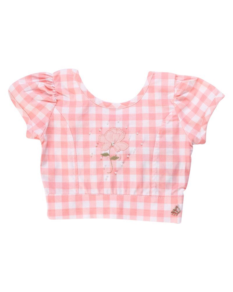 CONJUNTO INFANTIL MENINAS BLUSINHA E SHORTS XADREZ