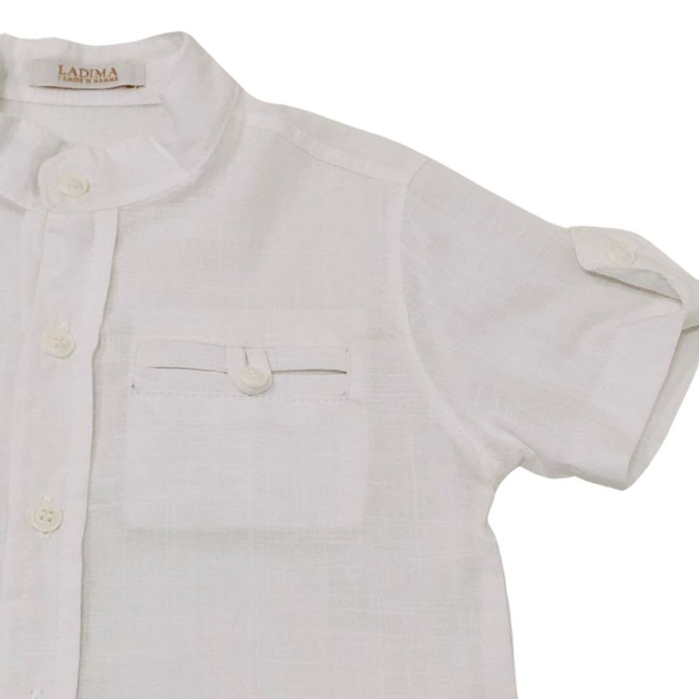 Conjunto Infantil Menino Bermuda E Camisa Branca