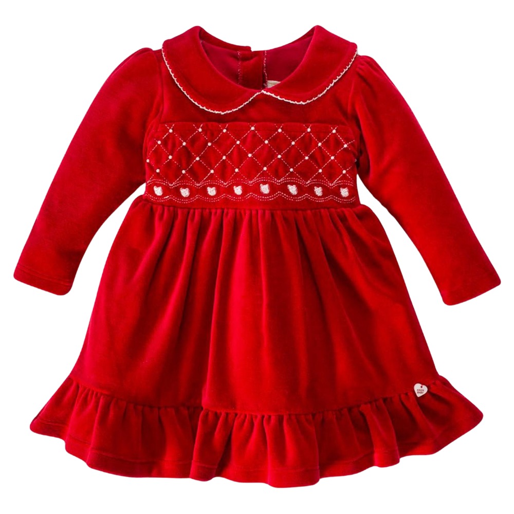 Vestido Bebê Manga Longa Em Plush