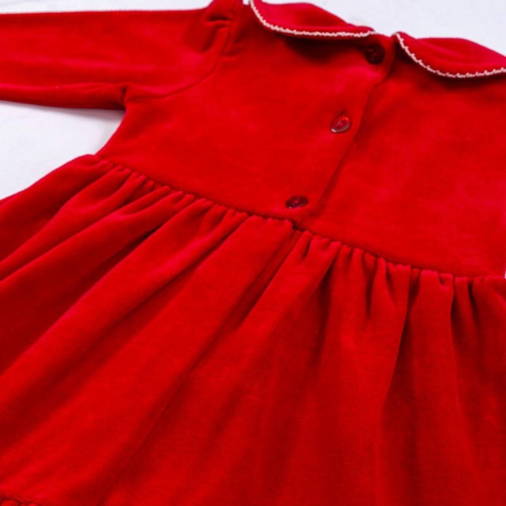 Vestido Bebê Manga Longa Em Plush
