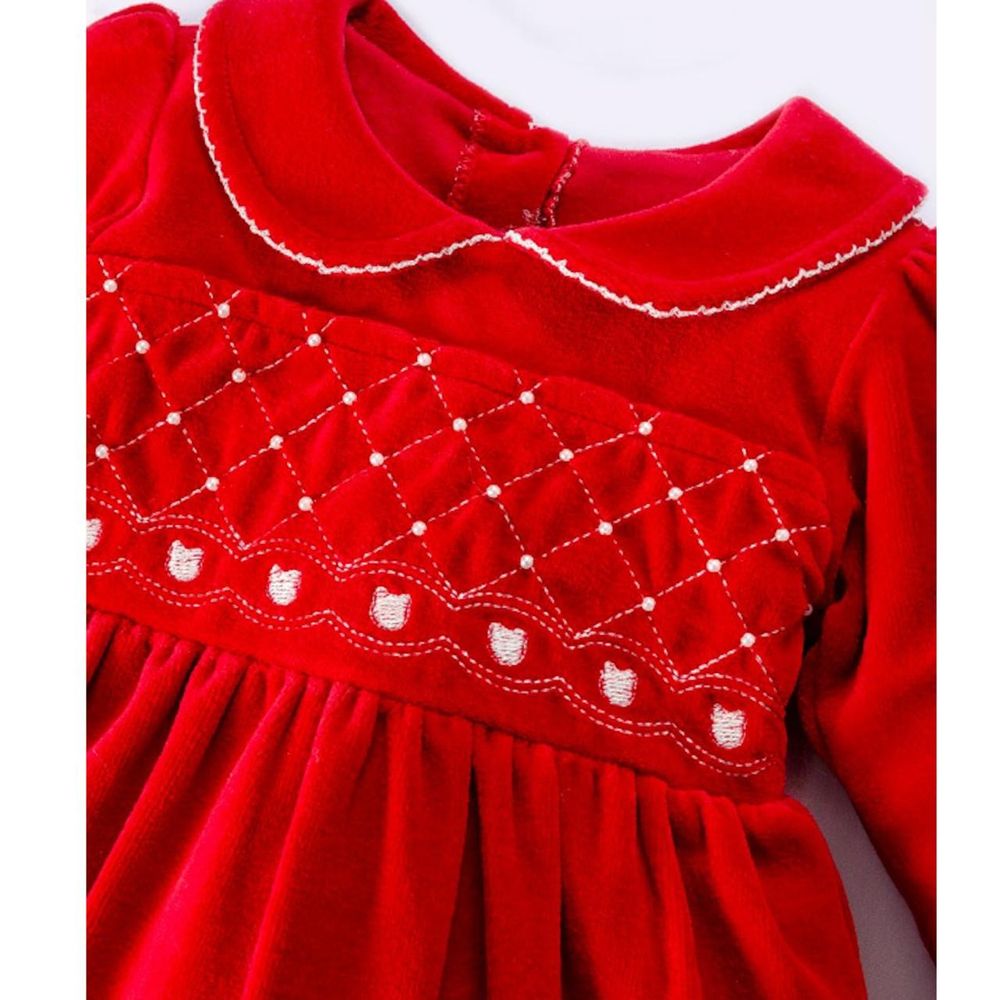 Vestido Bebê Manga Longa Em Plush