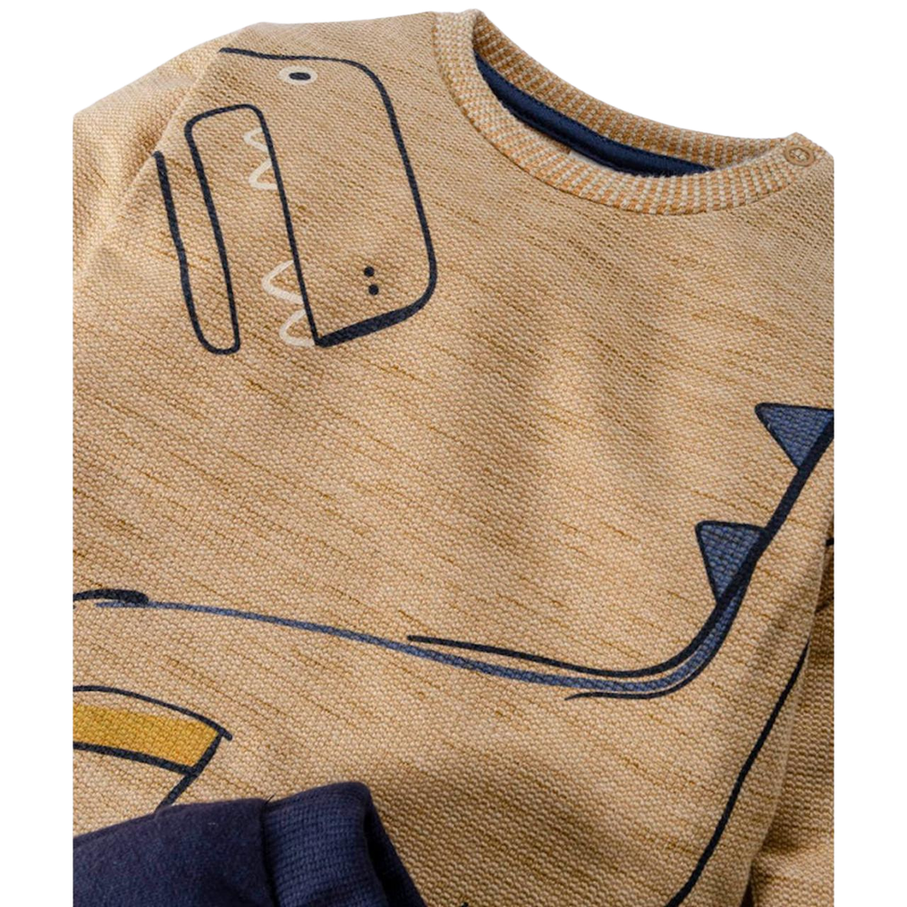 CONJUNTO BEBÊ MENINO CAMISETA MANGA LONGA E CALÇA EM MOLETOM