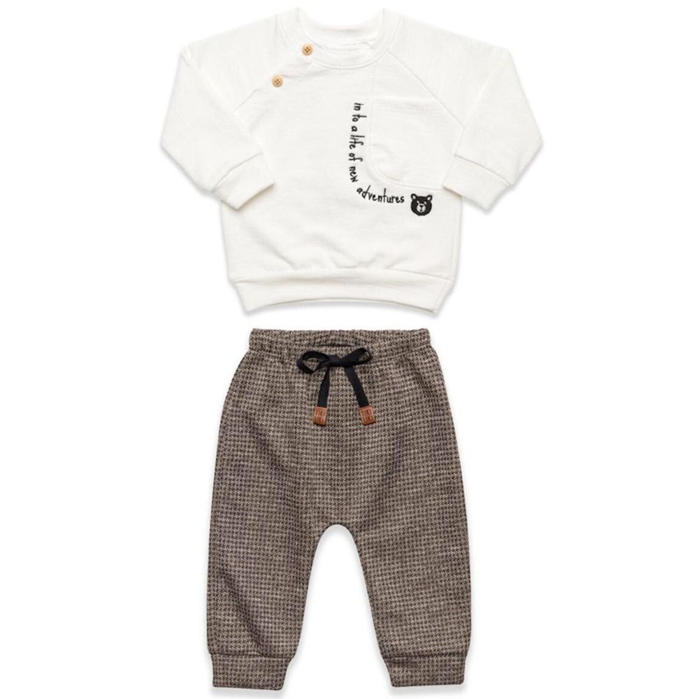 CONJUNTO BEBÊ MENINO BLUSA DE FRIO E CALÇA
