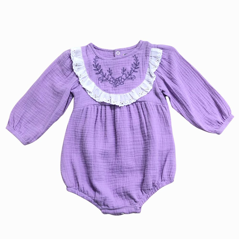 Romper Manga Longa Bebê Menina 