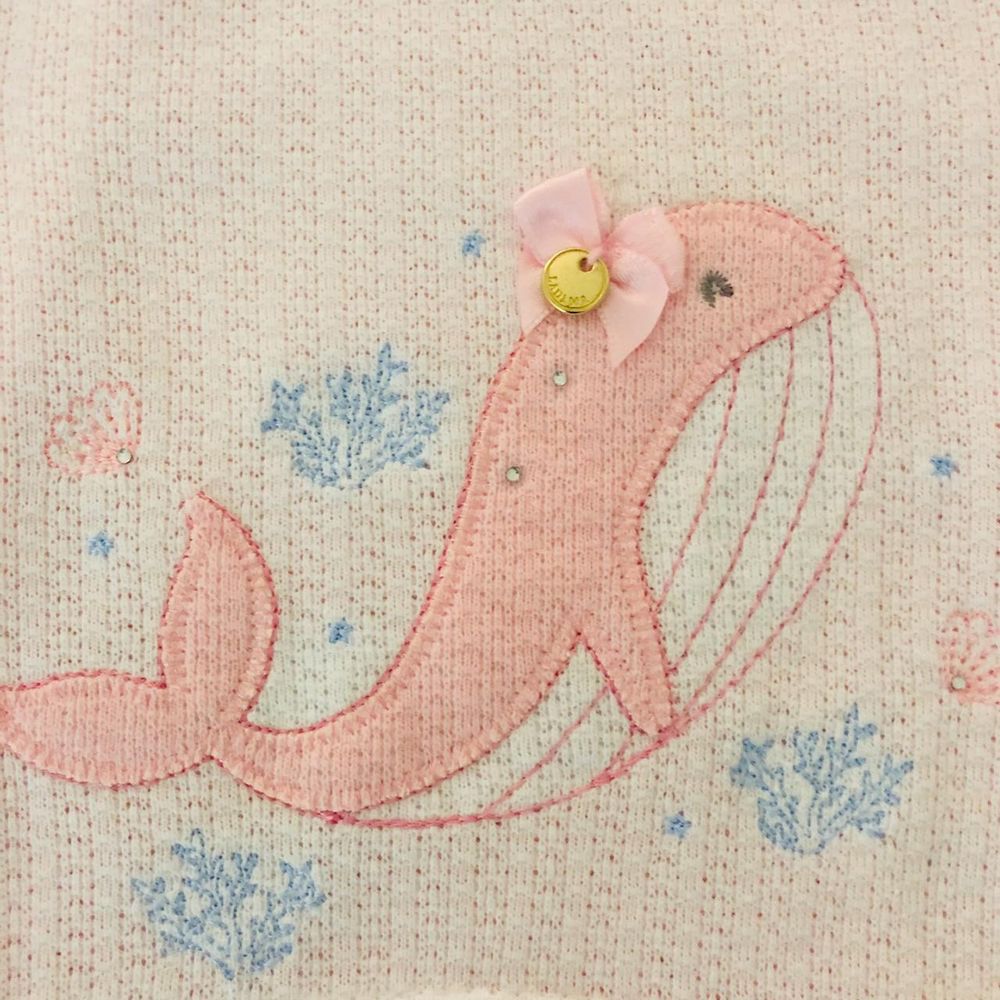 MACACÃO BEBÊ MENINA FUNDO DO MAR ROSA