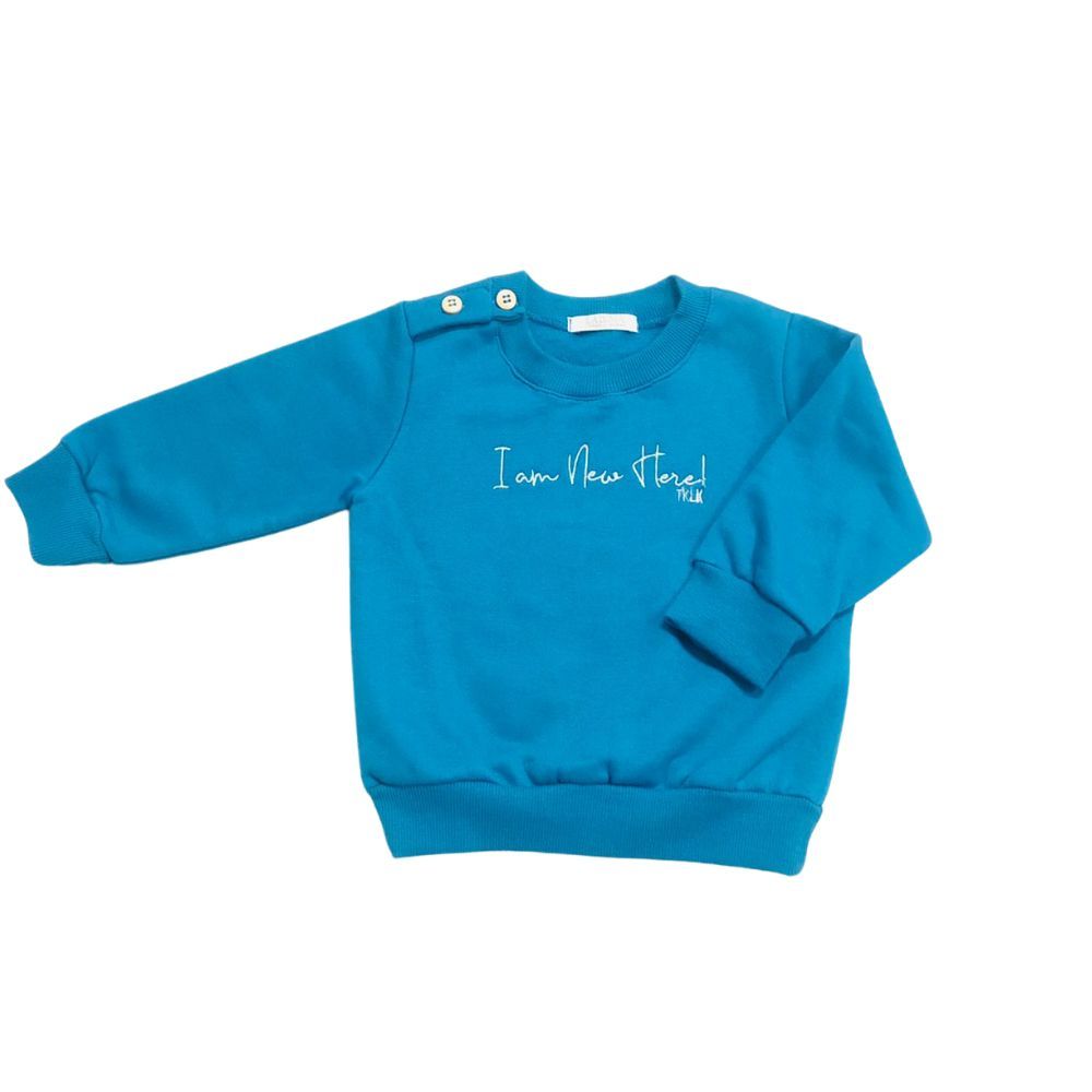CONJUNTO BEBÊ MENINO BLUSA MOLETOM E CALÇA SARUEL EM MALHA LISTRADA