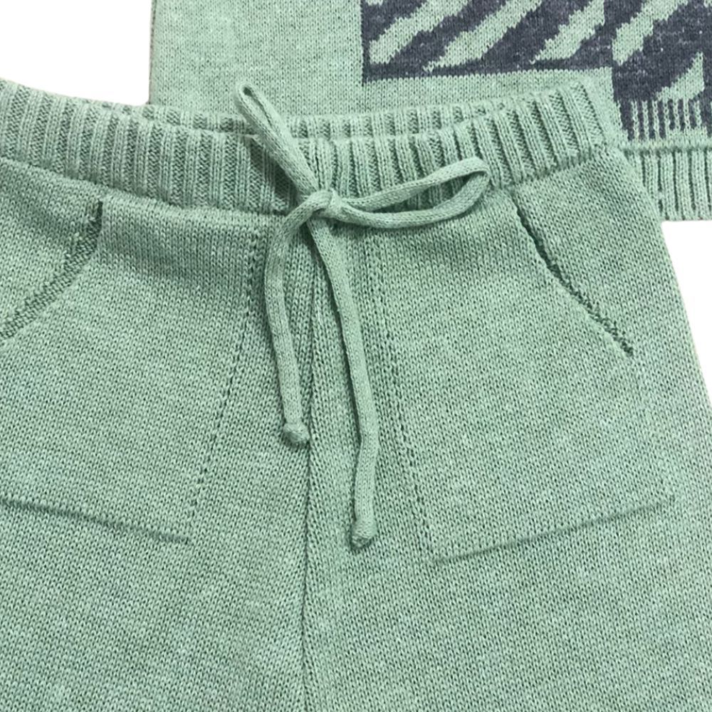 CONJUNTO BEBÊ MENINO BLUSA E CALÇA EM TRICÔ URSINHO