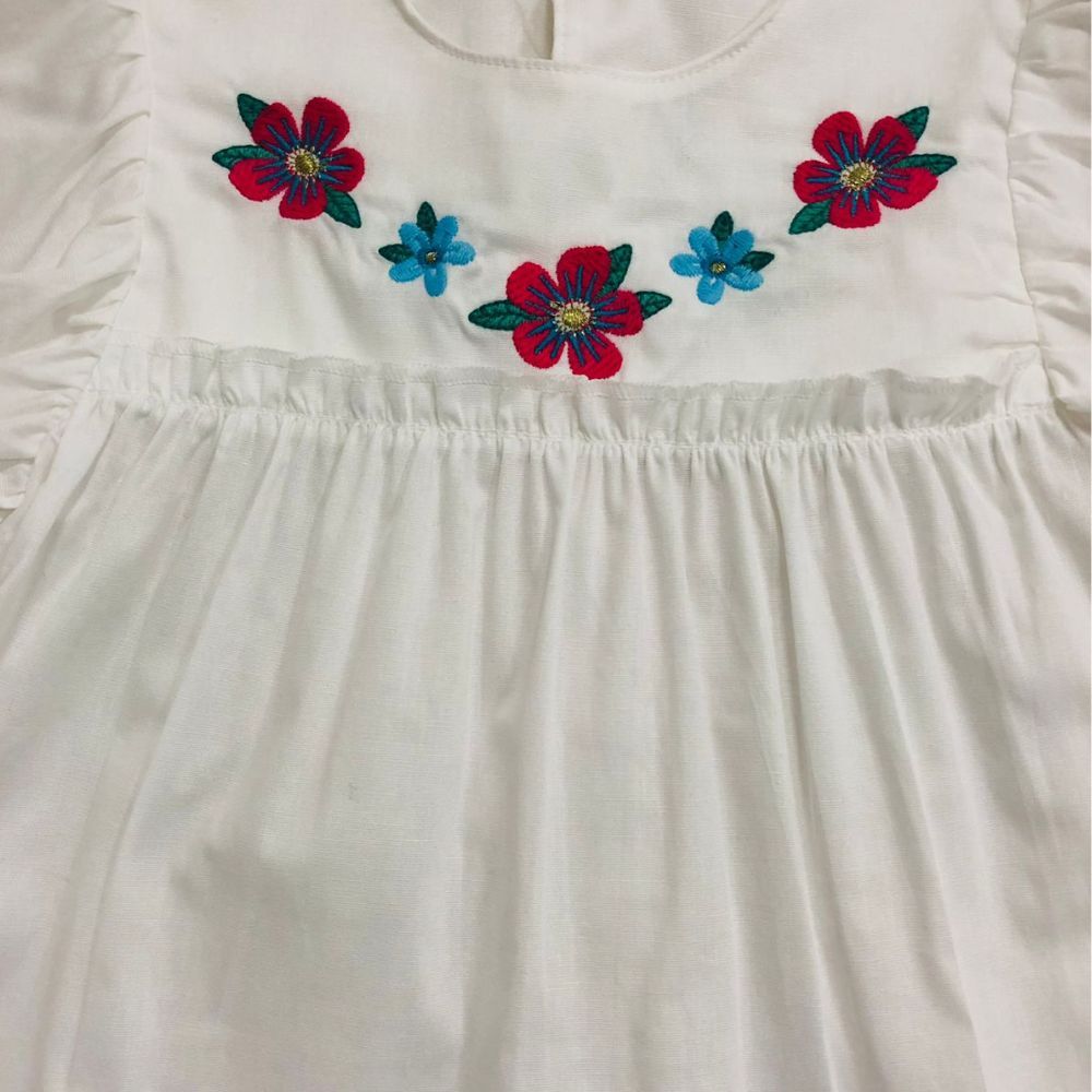 VESTIDO INFANTIL BRANCO BORDADO 