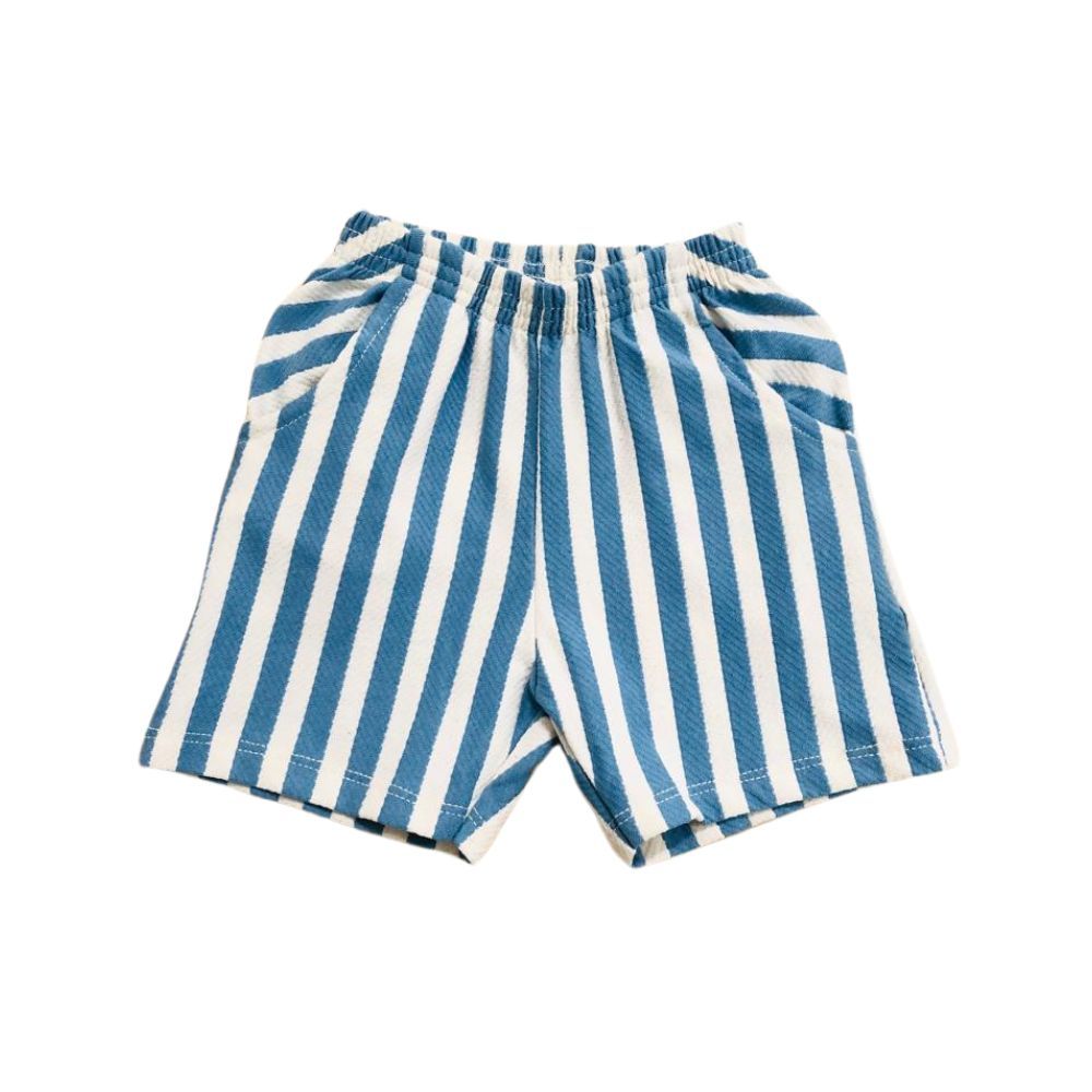 CONJUNTO INFANTIL MENINO CAMISETA E BERMUDA LISTRADA