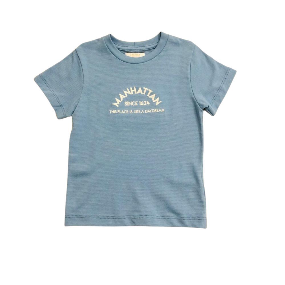 CONJUNTO INFANTIL MENINO CAMISETA E BERMUDA LISTRADA