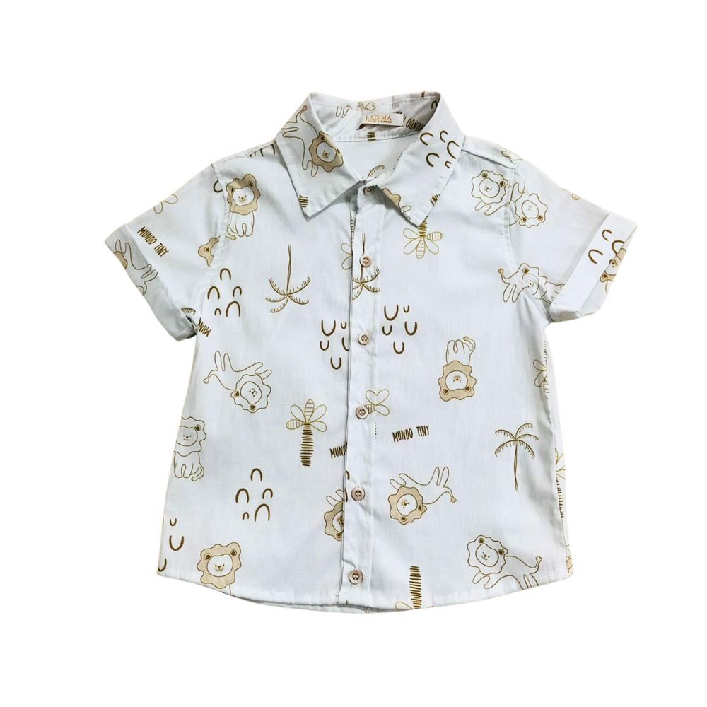 CONJUNTO INFANTIL MENINO CAMISA E BERMUDA SAFARI