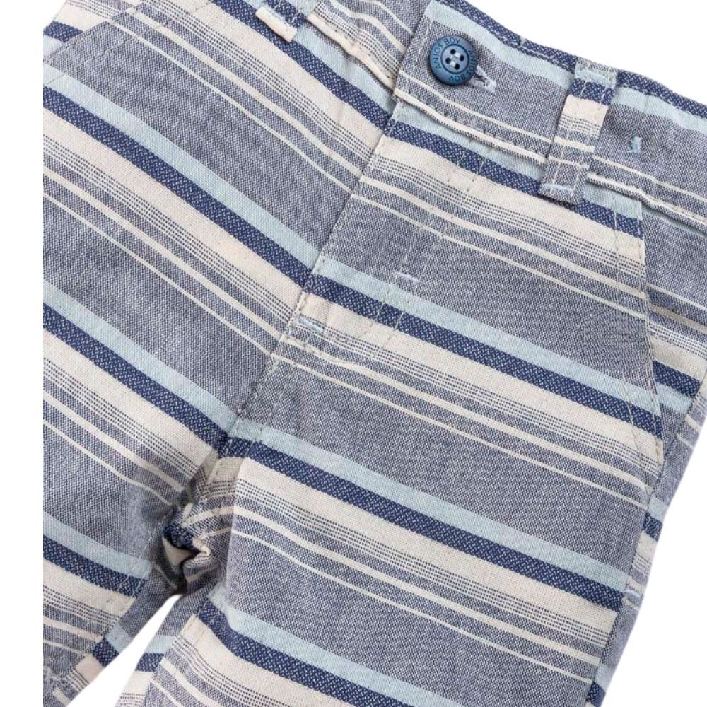 CONJUNTO INFANTIL MENINO  BERMUDA LISTRADA E CAMISA